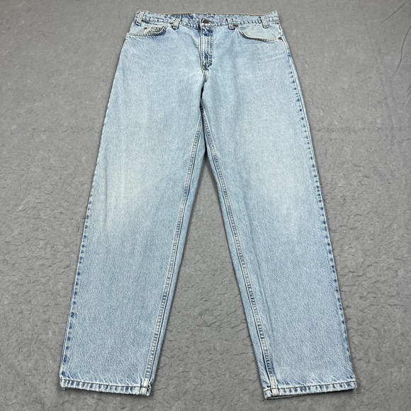 VTG Levis 550 Jeans Mens 38x34 Light Wash Orange Tab Relaxed Fit Tapered Leg 90s - Picture 1 of 15